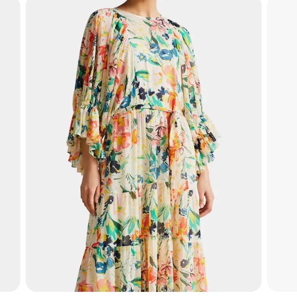 TED BAKER Balloon Sleeve Maxi Dress NWT $375 NO SLIP